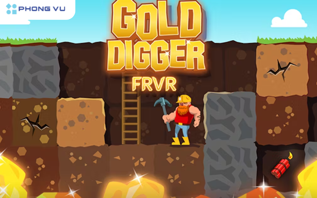 Gold Digger FRVR là một tựa game giải trí nhẹ, điều khiển một người thợ mỏ để đào đất và thu thập vàng